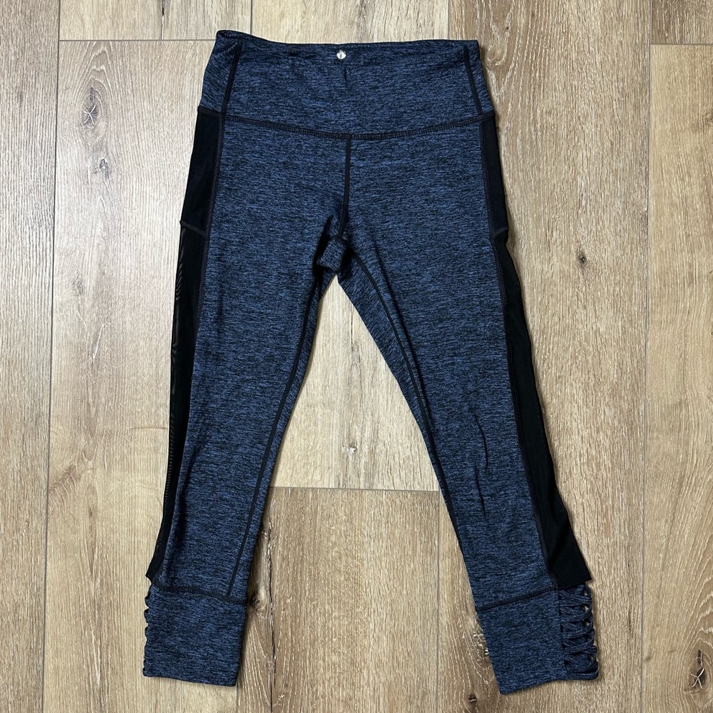 YOGALICIOUS Extra Small Black & Blue Yoga Leggings Size